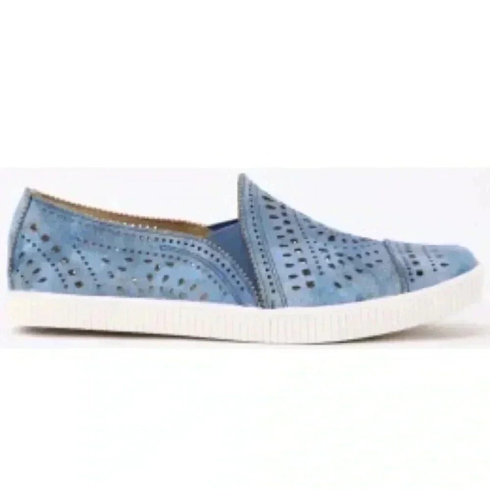 [10]Earth  TAYBERRY Eyelet Leather Slip On Flat 602212
